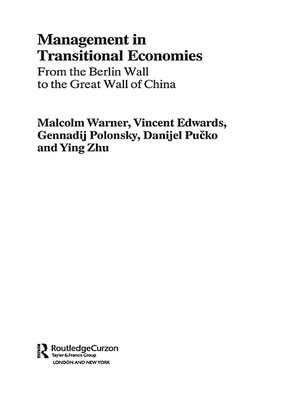 cover image of Management in Transitional Economies